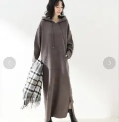 Speick&Span ダブルフェイス フーディ ワンピース カシミヤ混