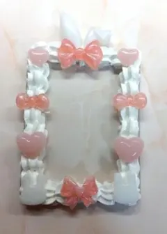 デコケース　B8　兎　バニー　ピンク　リボン　ハンドメイド　推し活　ホイップデコ