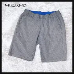 【MIZUNO ミズノ】ゴルフパンツ ハーフパンツ チェック 白黒 L