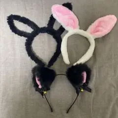猫耳 うさ耳 カチューシャ 3個セット コスプレ小物 ハロウィン