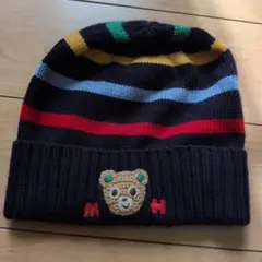 カラフルストライプのベビー帽子