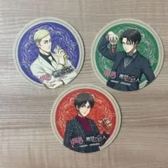 【即日発送】進撃の巨人コースターHUBコラボ リヴァイ エルヴィン エレン3枚