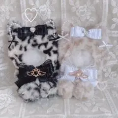 ぬい服 12cm ちびぐるみ 着ぐるみ おすわり ヒョウ柄 黒 ねこ