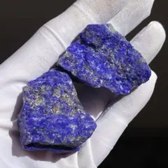 天然石★厳選高品質♡ラピスラズリ（青金石)原石♡鉱物標本♡置物ルース2個セット
