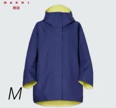 ユニクロUNIQLO マルニMARNI ブロックテックハーフコート　M ネイビー