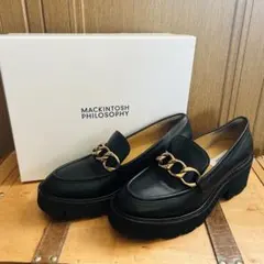 MACKINTOSH PHILOSOPHYチェーン飾り厚底ローファー(黒