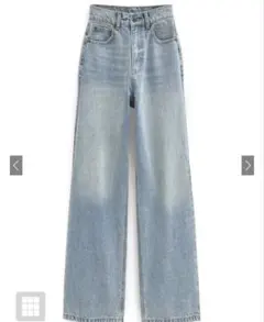 GRL cu533 ILLIT BEB ストレートワイドデニムパンツ ブルー