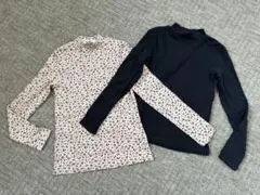 ★美品★H&M エイチアンドエム ヒョウ柄 黒 ロンT 2枚セット 130