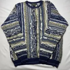 90s CROFT&BARROW 総柄 3Dニットセーター 古着