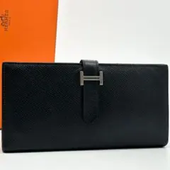 ⭐️ 美品 エルメス ベアン 長財布 ブラック シルバー 金具 エプソン