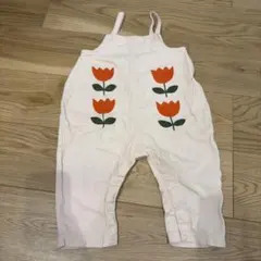 Tinycottons チューリップ柄サロペット（ベージュ）