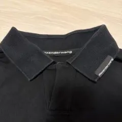 【再値下げ】Alexander Wangブラックパフロゴオーバーサイズポロシャツ Alexander Wang(アレキサンダーワン) ポロシャツ(メンズ) - ブランド