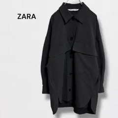 ザラ シャツジャケット ロング丈 オーバーサイズ ドルマンスリーブ ユニセックス