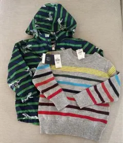 baby GAP ボーダー恐竜ジャケットとセーターセット 95cm新品
