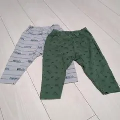 美品　UNIQLO　ユニクロ　恐竜　くるま　グレー　グリーン　80サイズ　パンツ