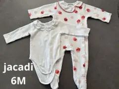 【セット】Jacadi リンゴ柄ロンパース 長袖bodyスーツ