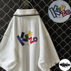 希少⭐︎KENZO ケンゾー ポロシャツ バックデカロゴ刺繍 文字ロゴ L程度のサムネイル