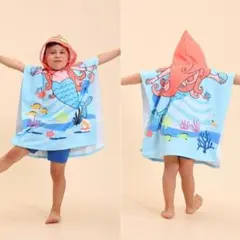 水遊び用タオル マーメイド フード付きタオル ポンチョ