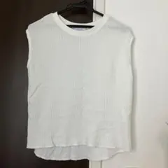 チャオパニックティピー　ワッフル　袖なしカットソー　白カットソー