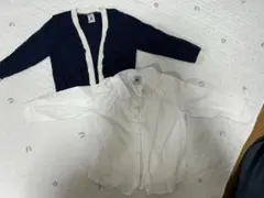 プチバトー　カーディガン　シャツのセット