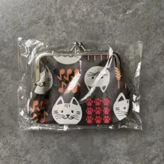 猫デザインの布製コインケース