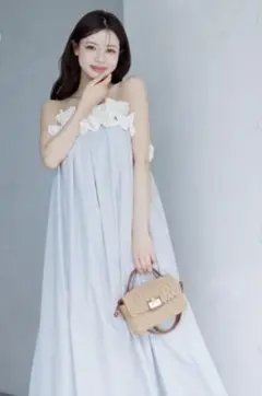 lalune 3wayホイップフリルオフショルワンピース blue♡ - メルカリ