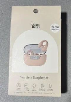 スリーコインズ　ワイヤレスイヤホンピンク(耳に挟むタイプ)