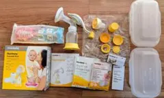 【助産師使用・美品】メデラ 手動搾乳機・ほ乳瓶消毒パック・ほ乳瓶洗い 3点セット