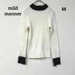 mild manner ハイネックバイカラーラインニットトップス
