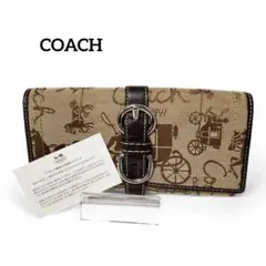 COACH　美品 ホース&キャリッジ レザー長財布