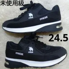 未使用級 moz モズ スニーカー ブラック 24.5cmのサムネイル