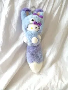 激レア　ハローキティ　北海道限定　キタキツネ　ラベンダー　ぬいぐるみマスコット