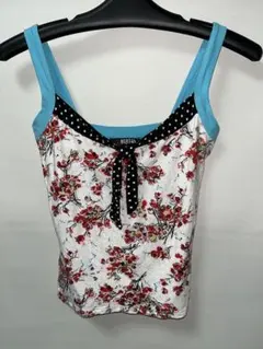 MORGAN 花柄 ドットキャミソールy2k