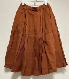 シャルパンティエ・ドゥ・ヴェッソ 赤ブラウン フレア プリーツスカート
