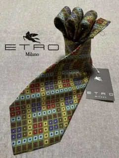 新品 美品 fiorio ネクタイ ペイズリー ブラウン ブルー ストライプ