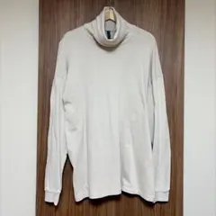 人気 アタッチメント タートルネック リブ付 クリーム カズユキクマガイ 長袖