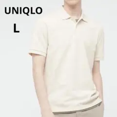 ユニクロ UNIQLO ドライカノコポロシャツ 半袖 ナチュラル Lサイズ
