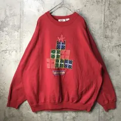 B1707古着　トレーナー　スウェット　赤　90s Y2K