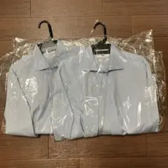 UNIQLOスーパーノーアイロンスリムフィット2枚クリーニング済ブルー長袖