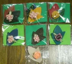 ハンドメイド 本革ブローチ  コサージュ 花 フラワー レディースまとめ売り