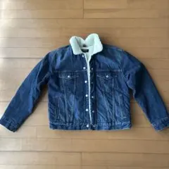 ボア襟付きインディゴデニムジャケット