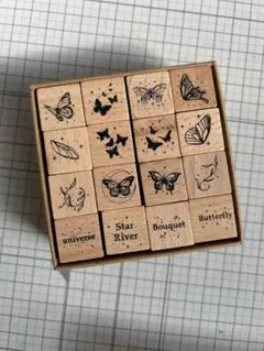 スタンプセット 蝶と花のデザイン バラ売り不可❌