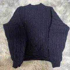古着　ニット　ネイビー