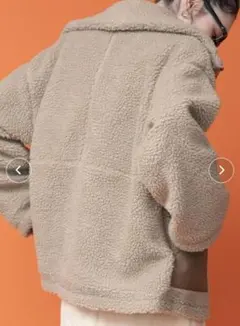 ボア生地 ジップアップジャケット ベージュ