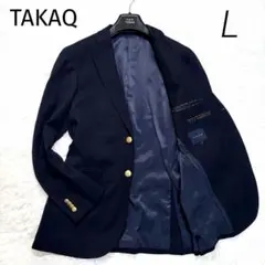 TAKAQ テーラードジャケット 紺ブレ 金ボタン 総裏 刻印 ネイビー Lのサムネイル