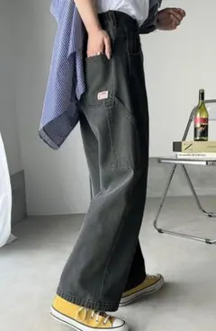 《JaVa》メンズライク ペインター ツイル ＆ ワイドデニムパンツ