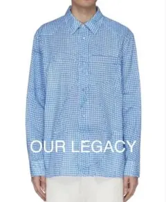 OUR LEGACY アウアレガシー シャツ ブルー転写プリント
