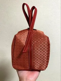 和装用バッグ 赤系 千鳥格子柄 着物 浴衣 和装小物