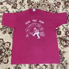 90s usa製　アート　メッセージ　シングルステッチ　キャラ　古着　Tシャツ