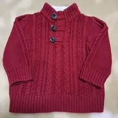 SALE‼️babyGap 赤 ケーブル編み ニットセーター 80